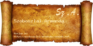 Szoboszlai Armanda névjegykártya